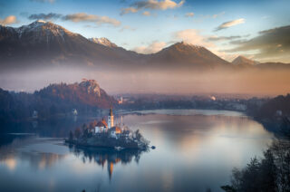 Sunrise at Bled Lake
